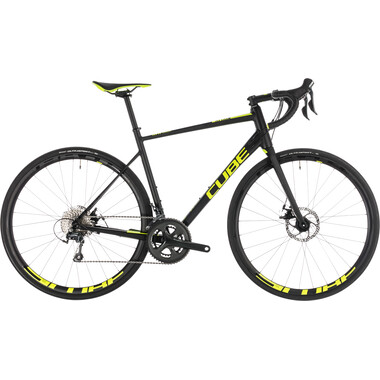 Vélo de Course CUBE ATTAIN RACE DISC Shimano Tiagra 4700 34/50 Noir/Jaune 2019 CUBE Probikeshop 0
